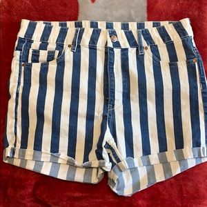 Vertical stripe shorts